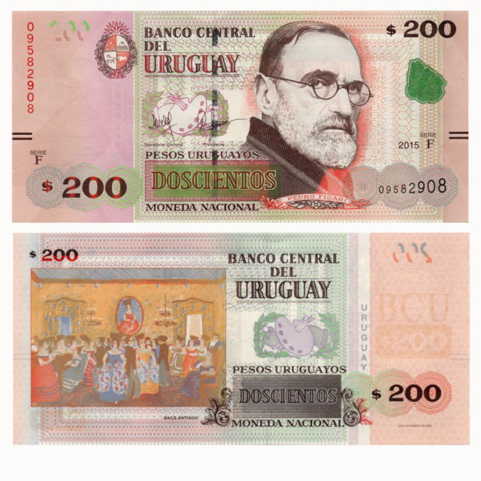200 Песо 2015 года-Уругвай P-96 UNC