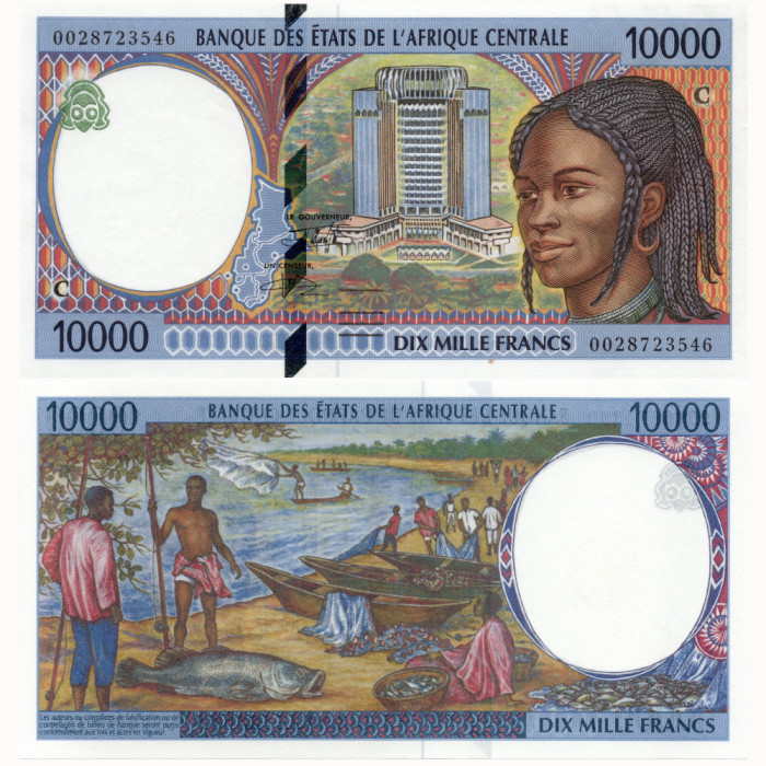 10000 Франков 2000 года - Конго P-105Cf UNC