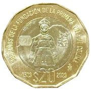 20 Песо 2023 года - Мексика (500 лет со дня основания первого поселения в Колиме) UNC