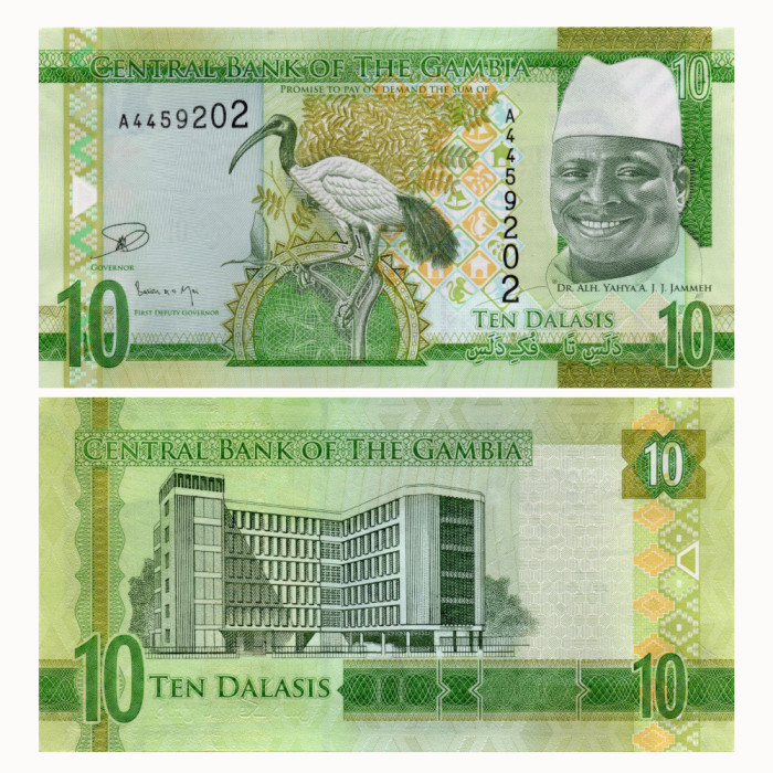 10 Даласи 2015 года - Гамбия P-32 UNC