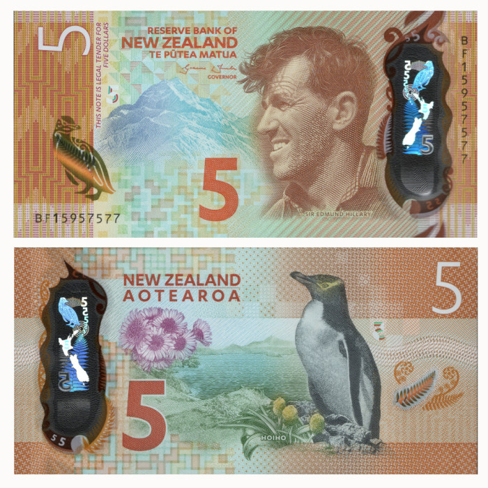 5 Долларов 2015 года - Новая Зеландия P191 UNC