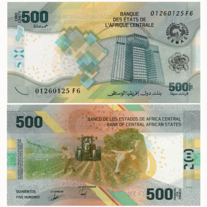 500 Франков 2020 года - Центральная Африка PW700 UNC