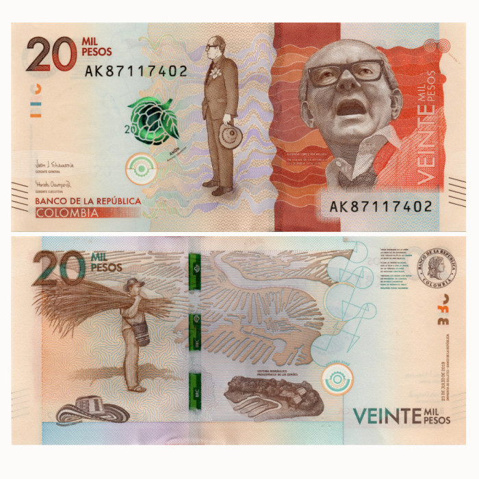 20000 Песо 2019 года - Колумбия P-461 UNC