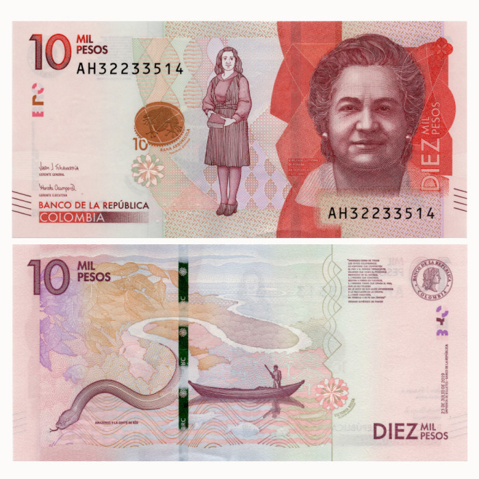 10000 Песо 2019 года - Колумбия P-460 UNC