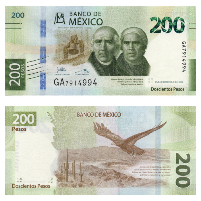 200 Песо 2023 года - Мексика P-W131A UNC