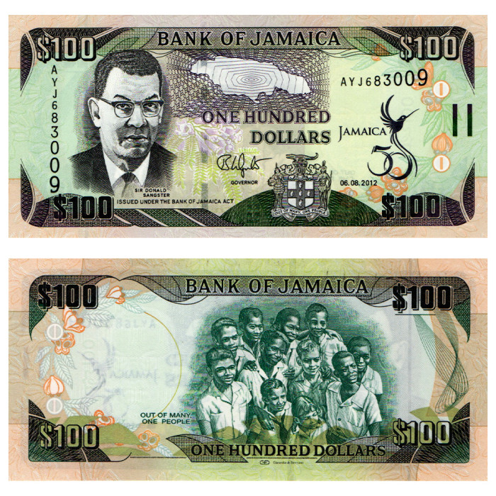 100 Долларов 2012 года - Ямайка P-90 UNC