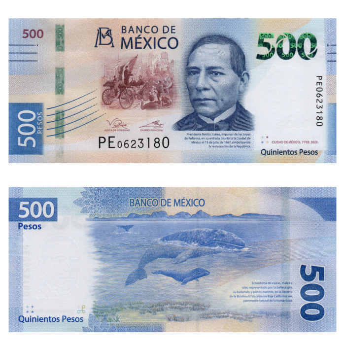 500 Песо 2023 года - Мексика P-W136 UNC