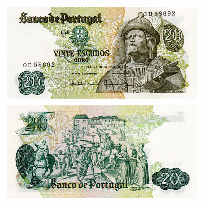 20 Эскудо 1971 года - Португалия P-173(7) UNC