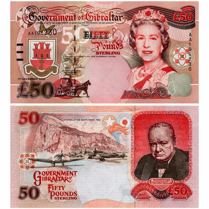 50 Фунтов 2006 года - Гибралтар P-34 UNC