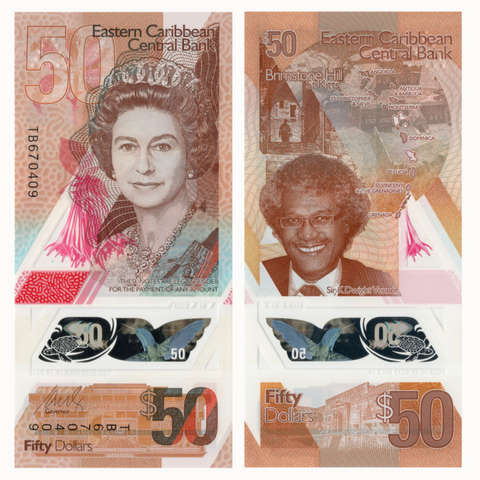 50 Долларов 2019 года - Восточные Карибы P-W59 UNC