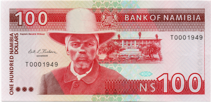 Банкнота Намибия 100 Долларов 1993 год P-3 UNC