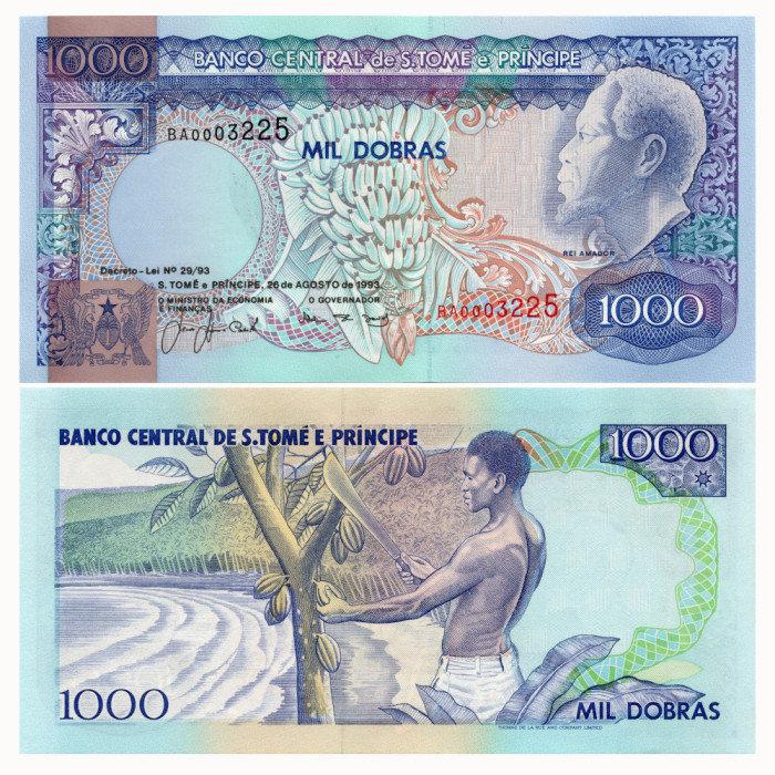 1000 Добра 1993 года - Сан-Томе и Принсипи P-64 UNC