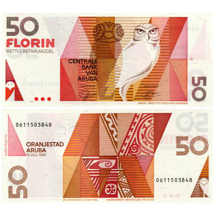 50 Флоринов 1993 года - Аруба P-13 UNC