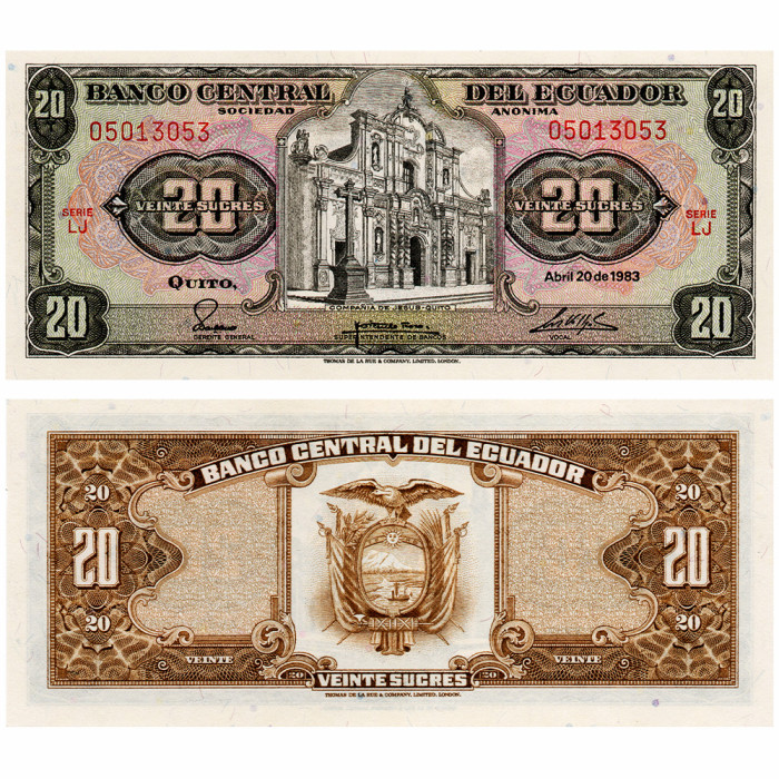 20 Сукрэ 1983 года - Эквадор  P-115b UNC