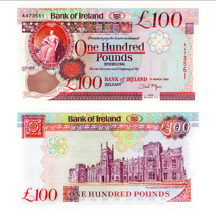 100 Фунтов 2005 года - Северная Ирландия P-82 UNC