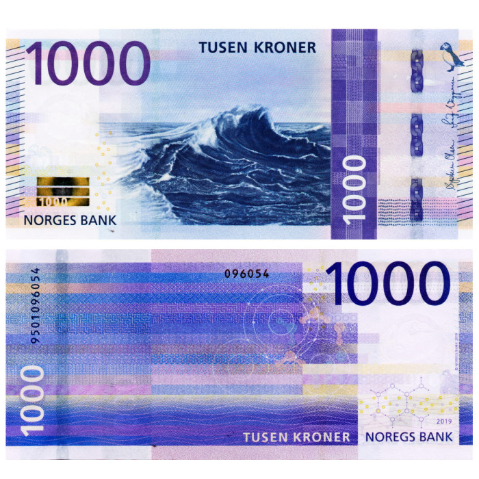1000 Крон 2019 года - Норвегия P-57 UNC