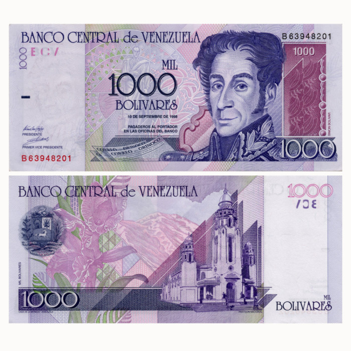 1000 Боливаров 1998 года - Венесуэла P-79 UNC